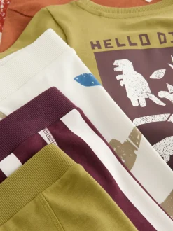 Meerdere felle kleuren met dino - Verpakking van 3 knusse pyjama's (9 mnd-10 jr)