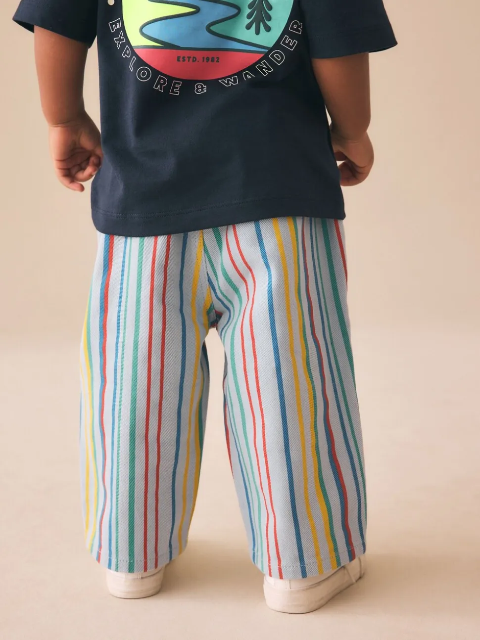 Meerdere strepen - Wijde broek met elastische taille (3mnd-7jr)