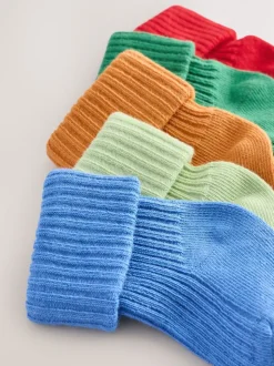 Meerkleurig - Set van 5 paar babysokken met omgerolde rand (0 mnd-2 jr)