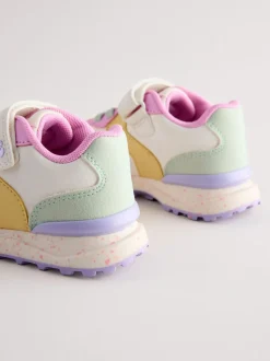 Meerkleurig - Sneakers met elastische veters en klittenbandsluiting