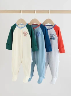 Meerkleurig collegesportstijl - Verpakking van 3 babypyjama's (0 mnd-3 jr)