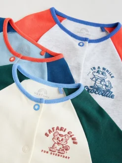 Meerkleurig collegesportstijl - Verpakking van 3 babypyjama's (0 mnd-3 jr)