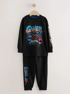 Meerkleurig gamer - Verpakking van 2 pyjama's met lange mouwen (3-16 jr)