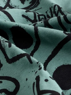 Meerkleurig graffiti - 100% katoenen korte pyjama set van 3 (4 - 16 jr)
