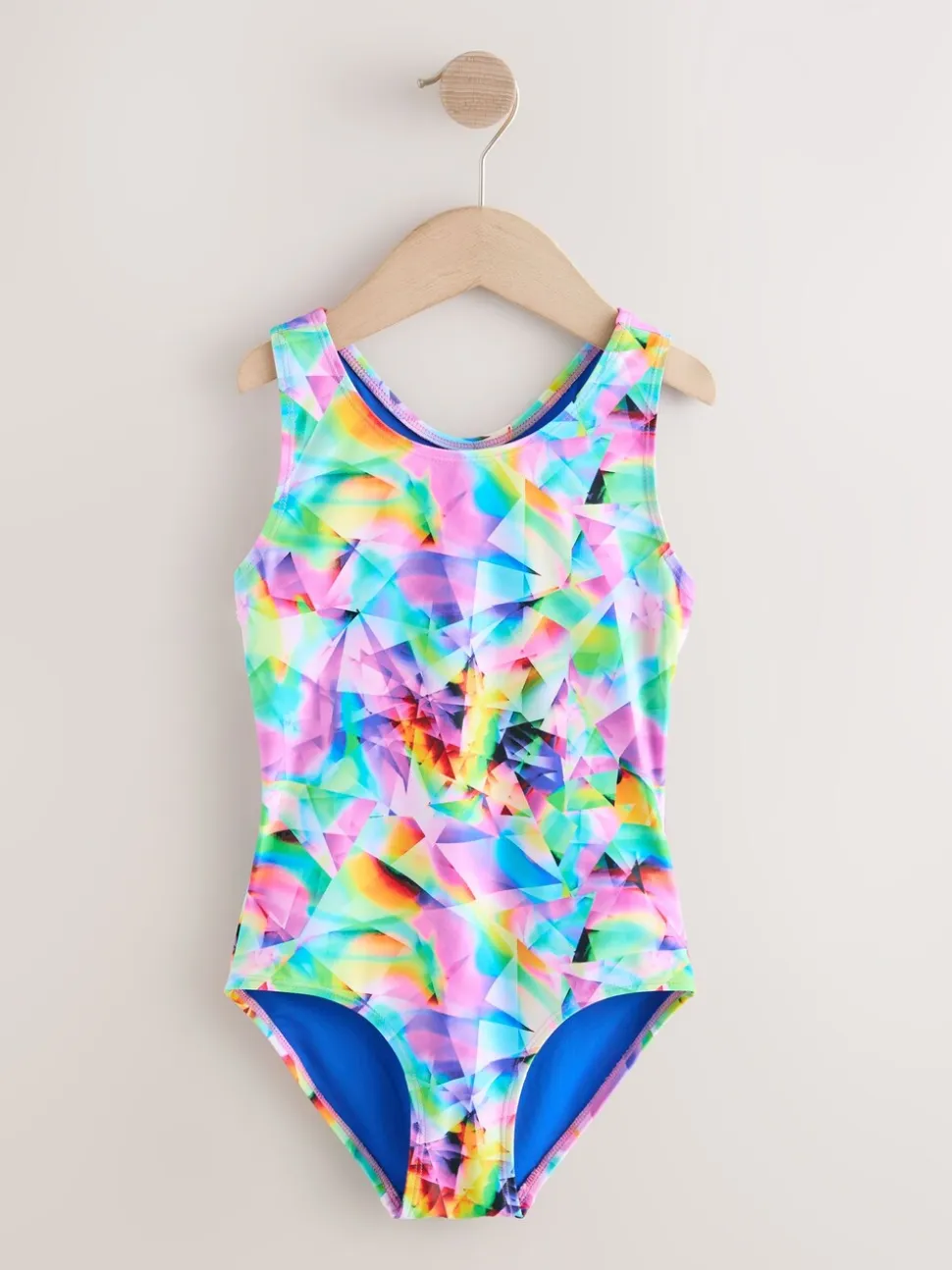 Meerkleurig met abstracte print - Sports Open Back Swimsuit (3-16yrs)