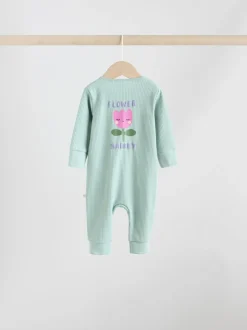 Meerkleurig met bloemenprint - Verpakking van 3 babyslaappakjes met tweewegrits (0 mnd - 3 jr)