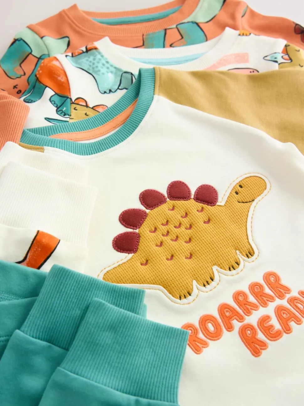 Meerkleurig met dinosaurussen - Verpakking van 3 knusse pyjama's (9 mnd-10 jr)