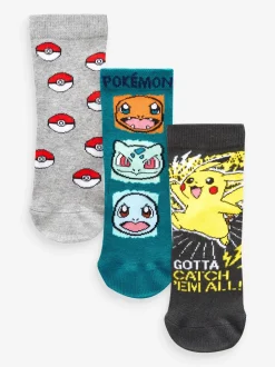 Meerkleurig Pokémon - Gaming sokken met hoog aandeel katoen 3 paar