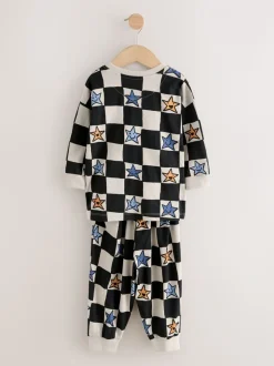 Meerkleurig ster- en dambordmotief - Verpakking van 3 oversized pyjama's 3 (9mnd -10jr)