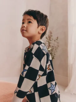 Meerkleurig ster- en dambordmotief - Verpakking van 3 oversized pyjama's 3 (9mnd -10jr)