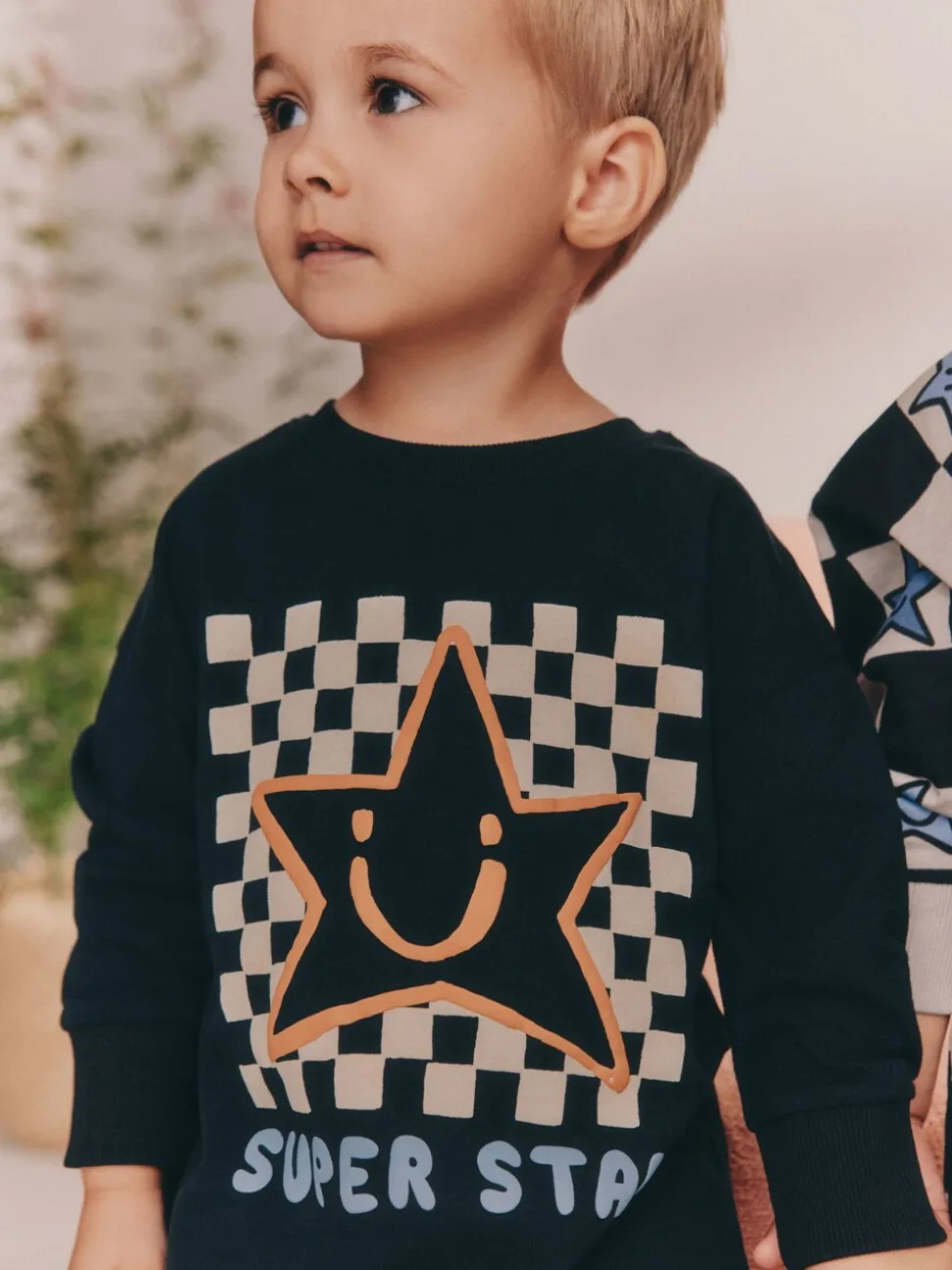 Meerkleurig ster- en dambordmotief - Verpakking van 3 oversized pyjama's 3 (9mnd -10jr)