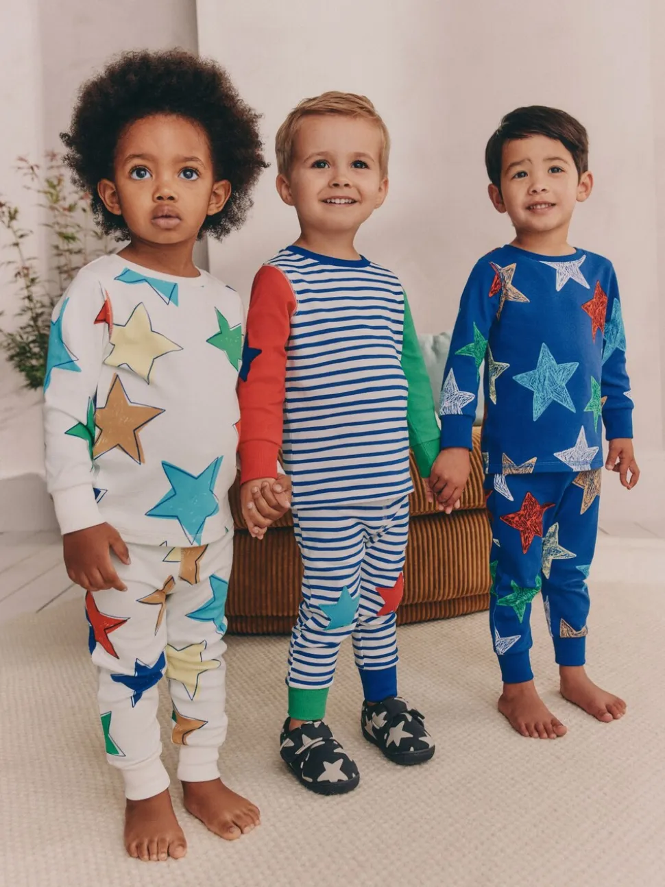 Meerkleurig sterren - Verpakking van 3 knusse pyjama's (9 mnd-10 jr)