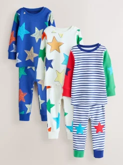 Meerkleurig sterren - Verpakking van 3 knusse pyjama's (9 mnd-10 jr)