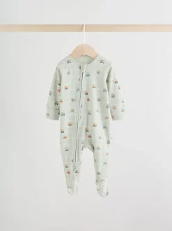 Meerkleurig voertuigen - Verpakking van 3 babyslaappakjes met tweewegrits (0 mnd - 2 jr)