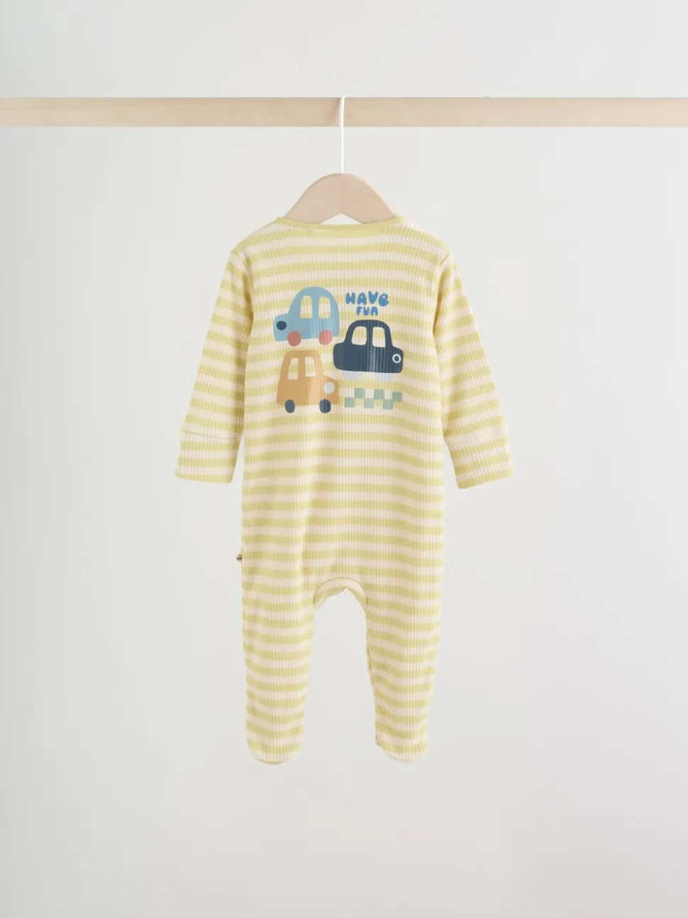 Meerkleurig voertuigen - Verpakking van 3 babyslaappakjes met tweewegrits (0 mnd - 2 jr)