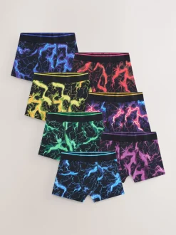Meerkleurige bliksemprint - Verpakking van 7 boxers (3-16jr)