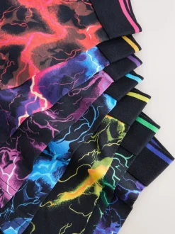 Meerkleurige bliksemprint - Verpakking van 7 boxers (3-16jr)
