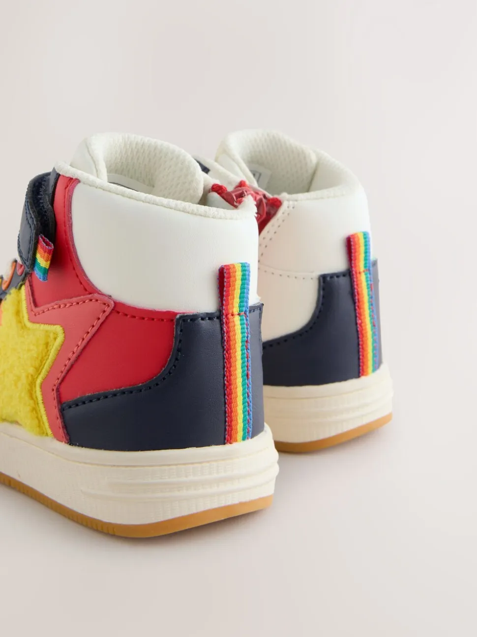 Meerkleurige bouclé met regenboog - Little Bird by Jools Oliver - Hoge sneakers met sterren