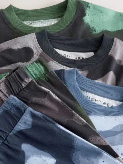Meerkleurige camouflageprint - Verpakking van 3 pyjama's met lange mouwen (3-16 jr)