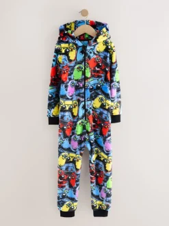 Meerkleurige Gamer - Fleece onesie (3-16 jr)