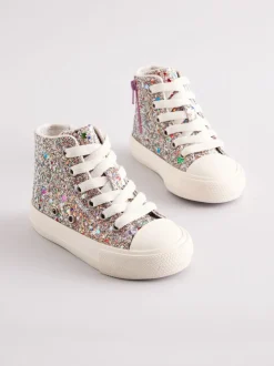 Meerkleurige glitter - Hoge sneakers