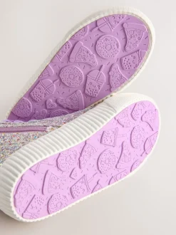 Meerkleurige glitter - Hoge sneakers met veters