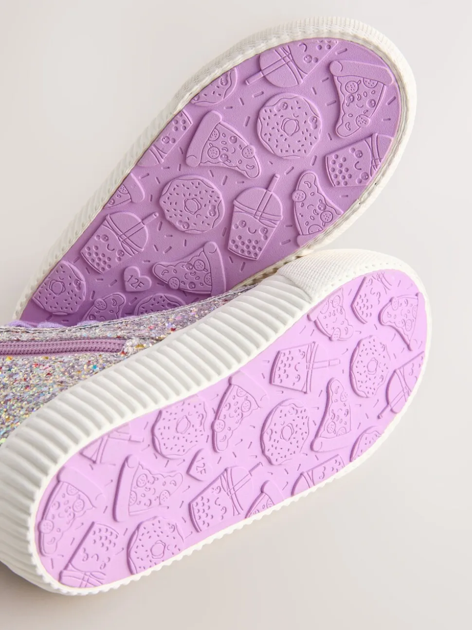 Meerkleurige glitter - Hoge sneakers met veters