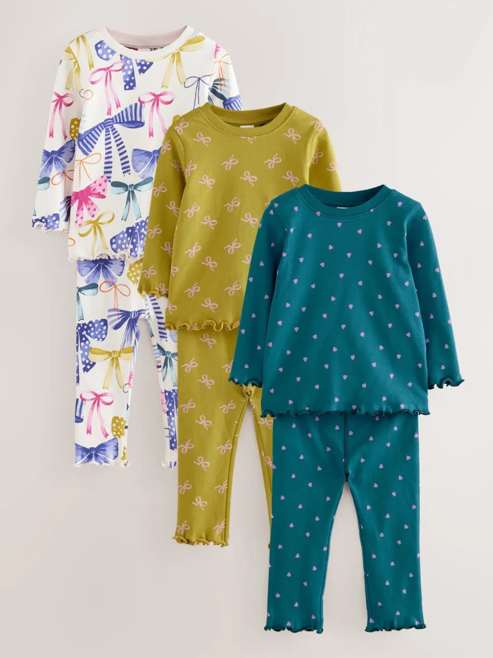 Meerkleurige Strik Print - Verpakking van 3 knusse pyjama's (9 mnd-12 jr)