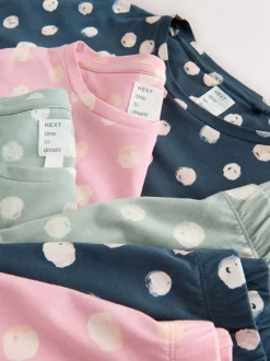 Met stippen - Long Sleeve Pyjamas 3 Pack