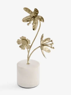 Metal Flower Ornament On Marble Base