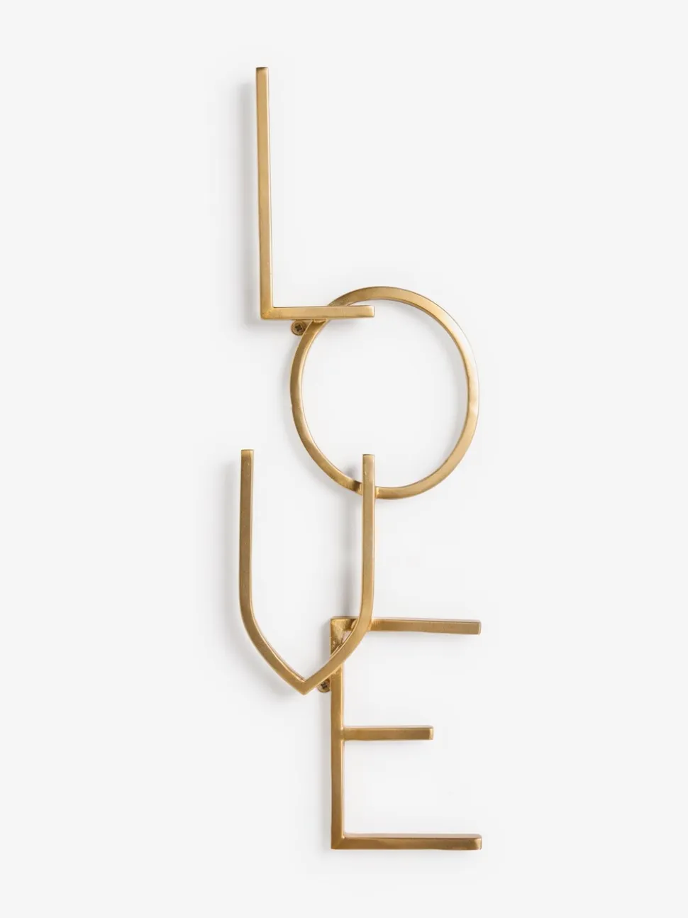 Metalen wandplaat met het woord LOVE