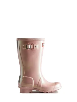 Metallic roze - Hunter Kids Big Original Nebula Wellies
