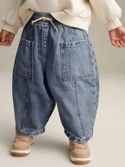 Middenblauw denim - Barrel 100% katoenen jeans (3mnd-7jr)
