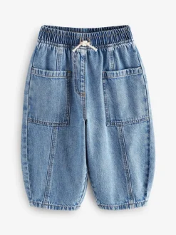 Middenblauw denim - Barrel 100% katoenen jeans (3mnd-7jr)