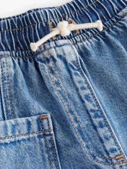 Middenblauw denim - Barrel 100% katoenen jeans (3mnd-7jr)