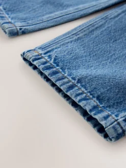 Middenblauw denim - Denim jeans met elastische taille (3-16jr)