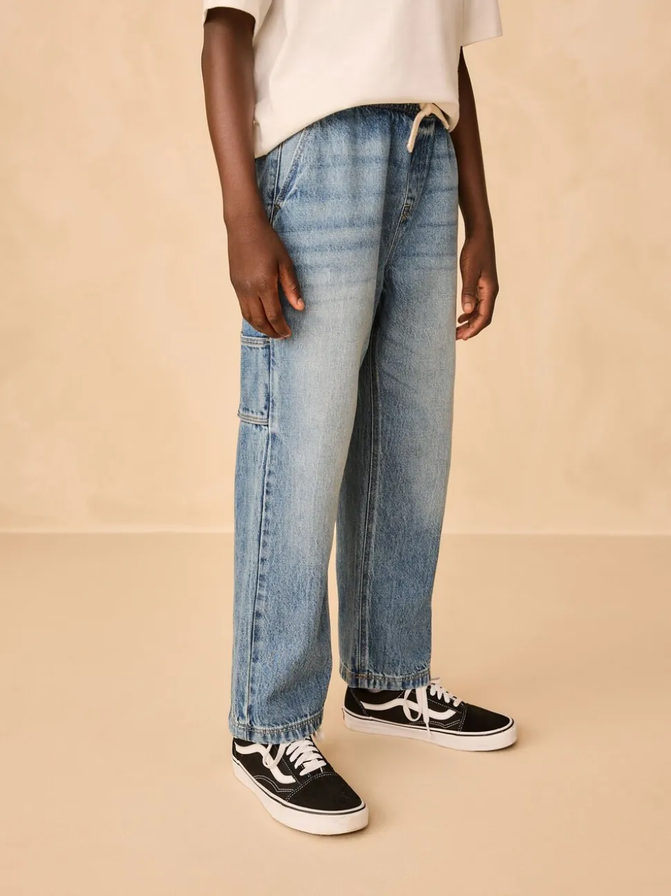 Middenblauw denim - Denim Pull On Carpenter Jeans (3-16yrs)