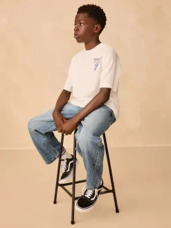 Middenblauw denim - Denim Pull On Carpenter Jeans (3-16yrs)