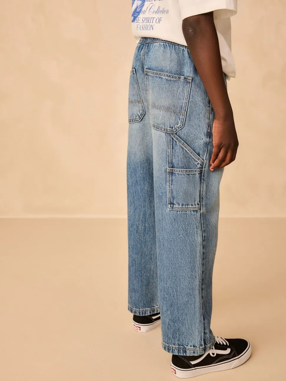 Middenblauw denim - Denim Pull On Carpenter Jeans (3-16yrs)