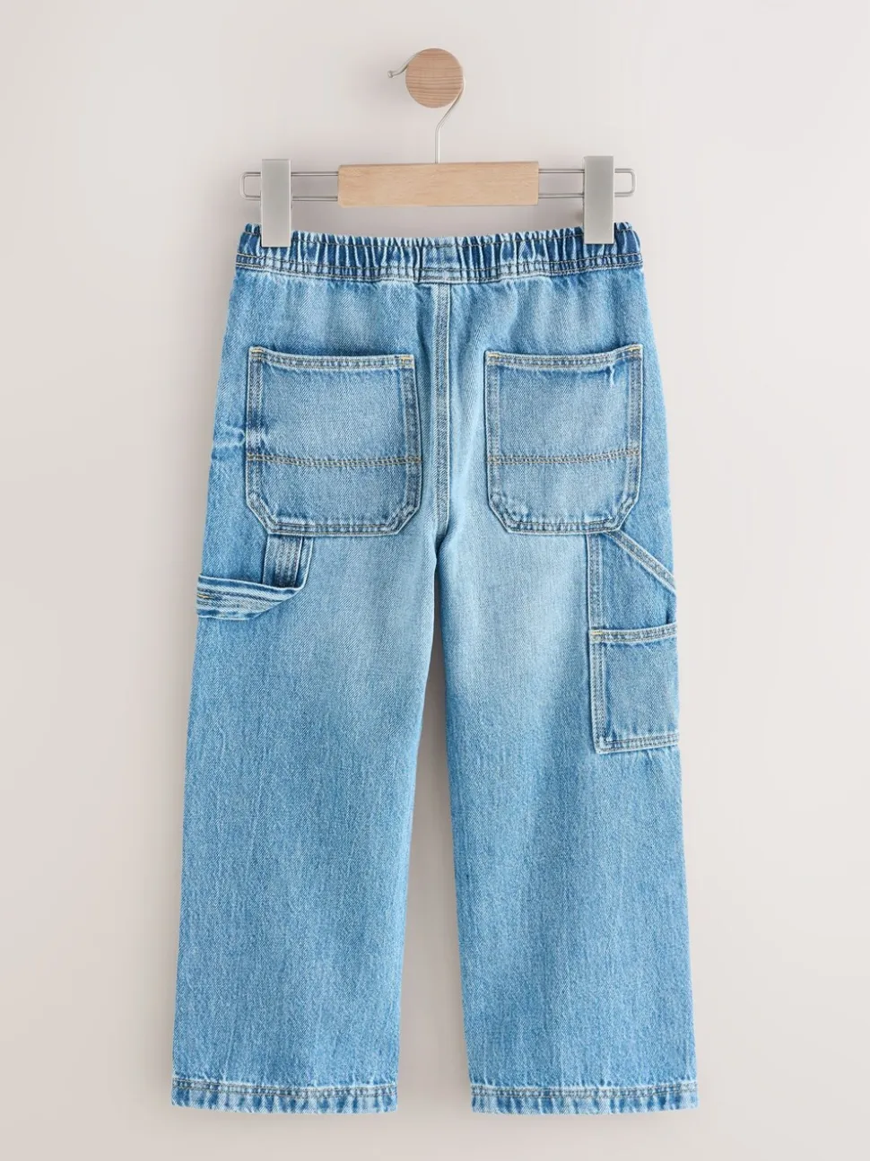 Middenblauw denim - Denim Pull On Carpenter Jeans (3-16yrs)
