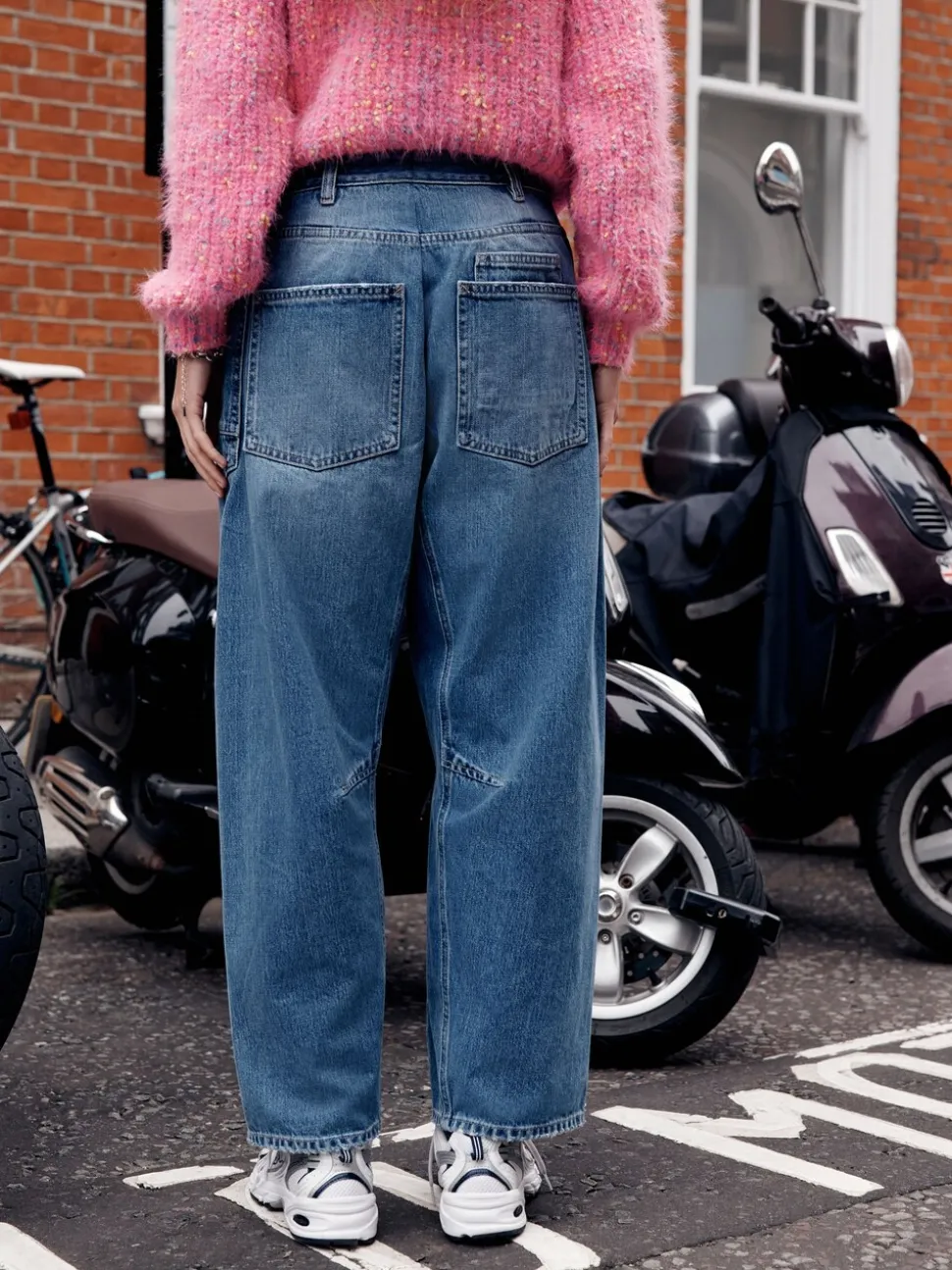 Middenblauw denim - Double Pocket Barrel Jeans