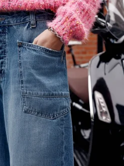Middenblauw denim - Double Pocket Barrel Jeans
