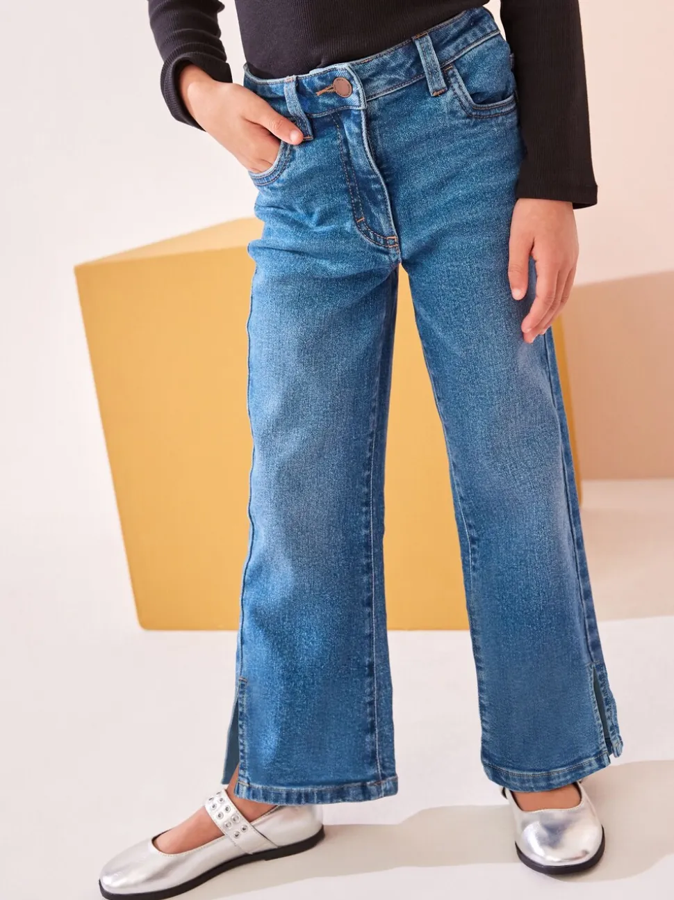 Middenblauw denim - Flare jeans (3-16 jr)