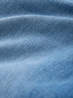 Middenblauw denim - High Rise stretchy Jeans met wijde pijpen