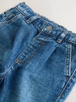 Middenblauw denim - Jeans met geplooide voorkant (3mnd-7jr)