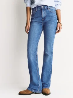 Middenblauw denim - Mid Rise Stretch Bootcut Jeans