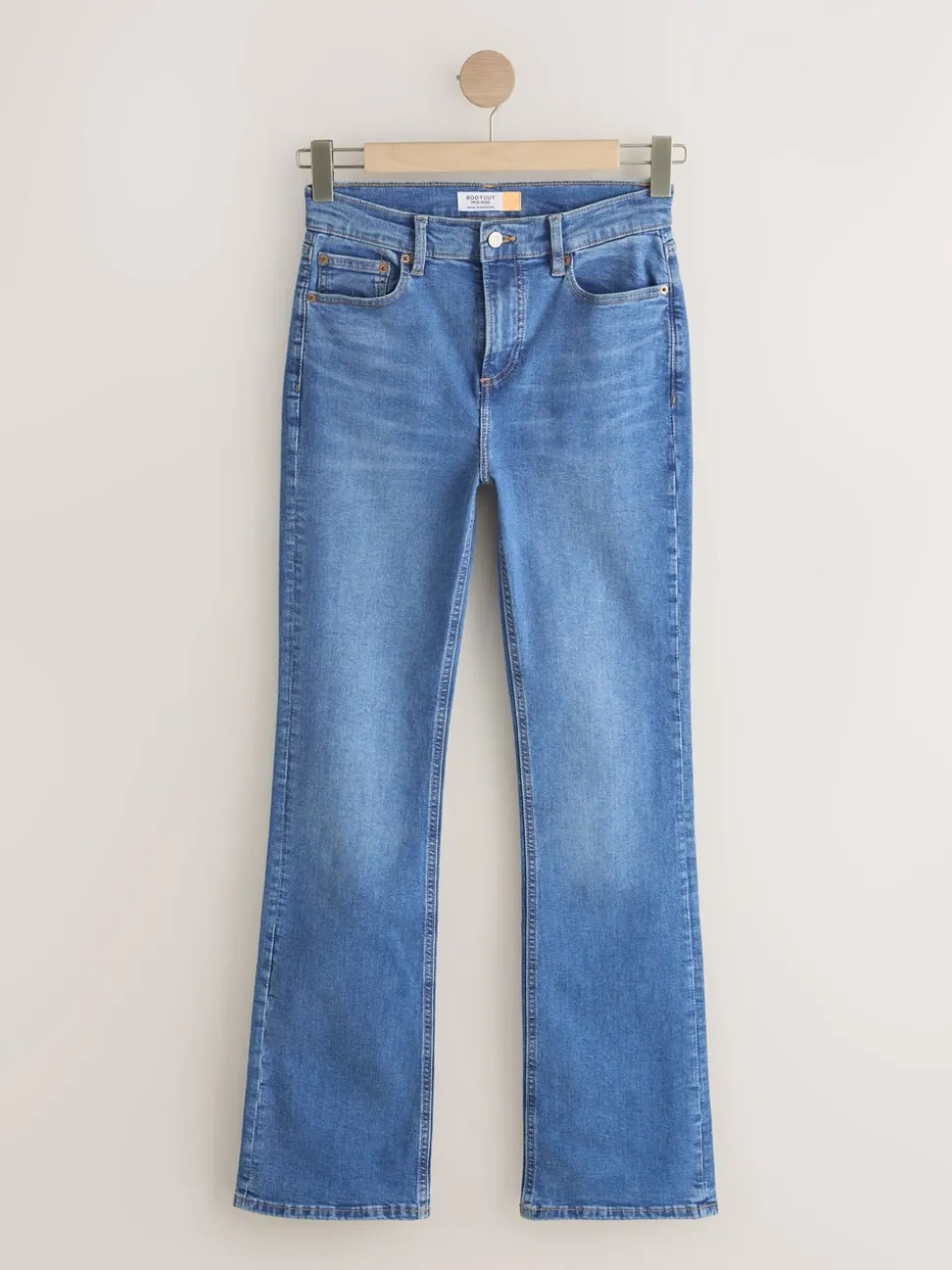 Middenblauw denim - Mid Rise Stretch Bootcut Jeans