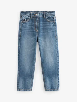 Middenblauw denim - Mom 100% katoenen jeans (3-16jaar)