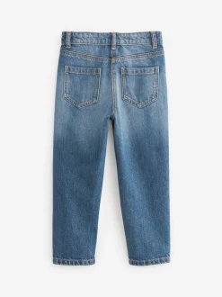 Middenblauw denim - Mom 100% katoenen jeans (3-16jaar)