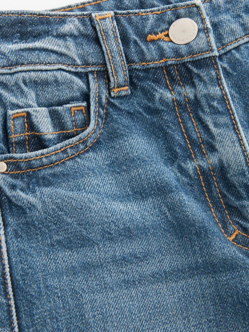 Middenblauw denim - Mom 100% katoenen jeans (3-16jaar)